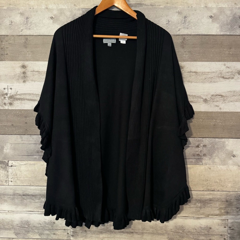 Nordstrom Joseph A Black Cardigan/Poncho - Size Medium - Picture 3 of 7